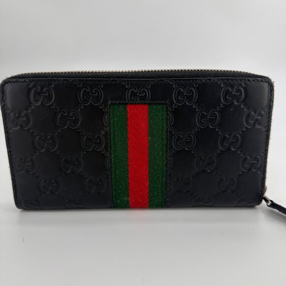 Gucci Guccissima Web Zip Around Wallet - Picture 2 of 3